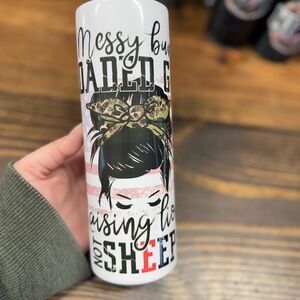 White Tumbler with Graphic Design